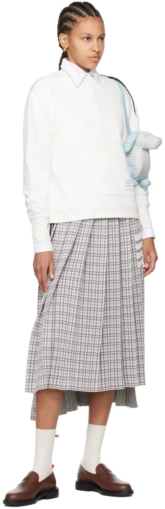 THOM BROWNE Floral-print Cotton T-shirt In White