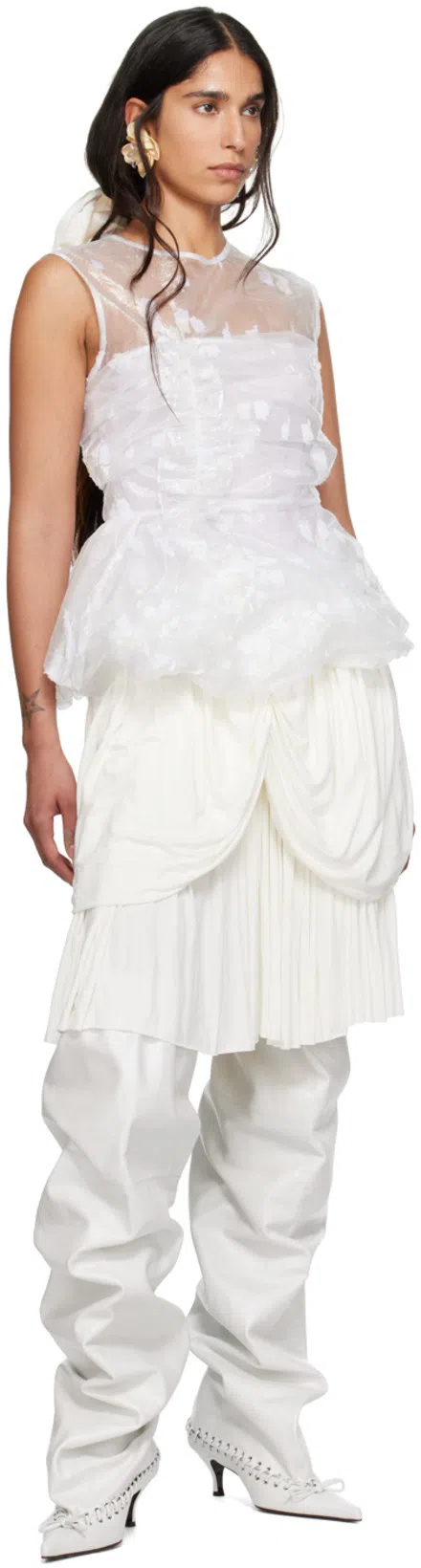 MAISON MARGIELA 90mm Feather-embellished Mules In T2021 Ecru