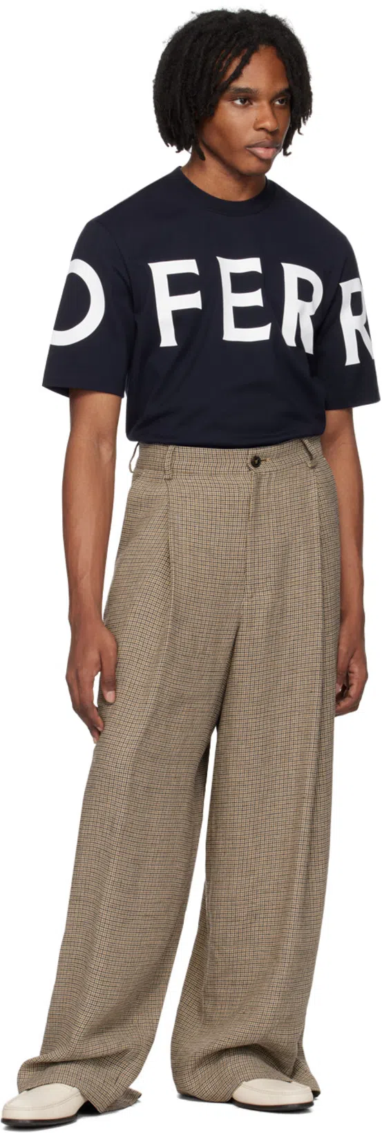 FERRAGAMO Logo-print Cotton T-shirt In Black