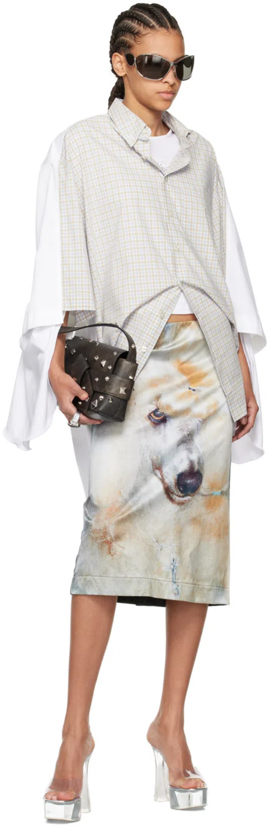 AMINA MUADDI Dalida Glass Pvc Platform Mules In Transparent