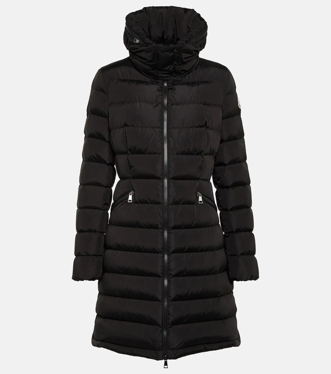 MONCLER Black Flammette Down Jacket In Nylon Technique