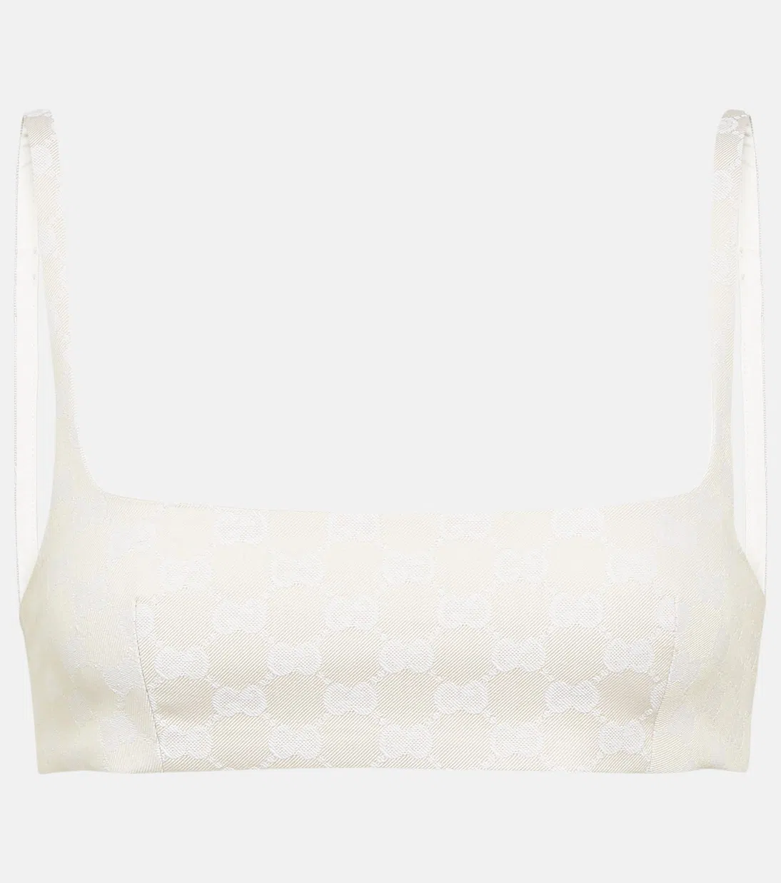 GUCCI Gg Gabardine Bra Top In Salty Sand/mix