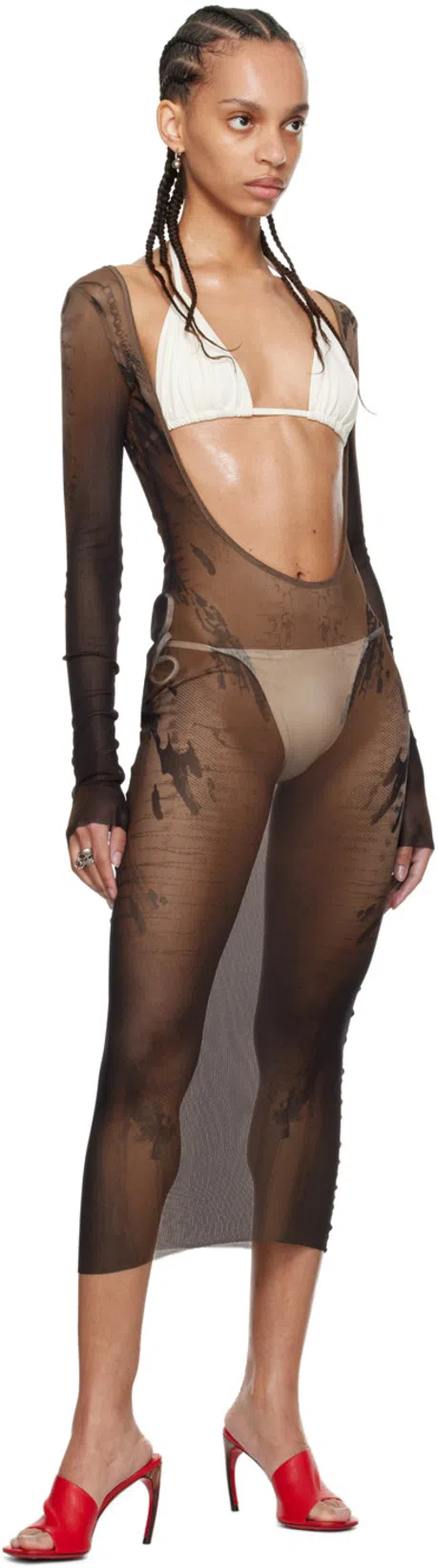 FERRAGAMO Nymphe Asymmetrical Leather Mule Sandals In Flame Red