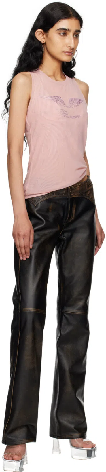 AMINA MUADDI Dalida Glass Pvc Platform Mules In Transparent