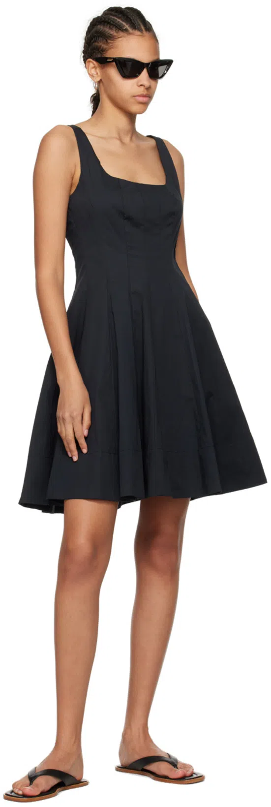 STAUD Wells Poplin Dress In Black
