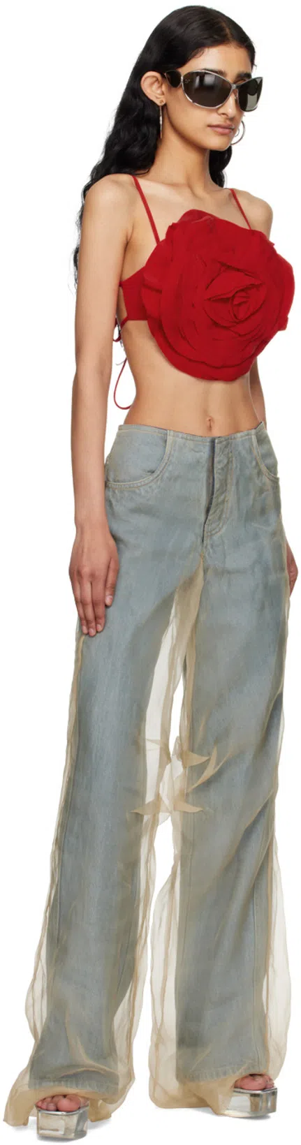 AMINA MUADDI Dalida Glass Pvc Platform Mules In Transparent