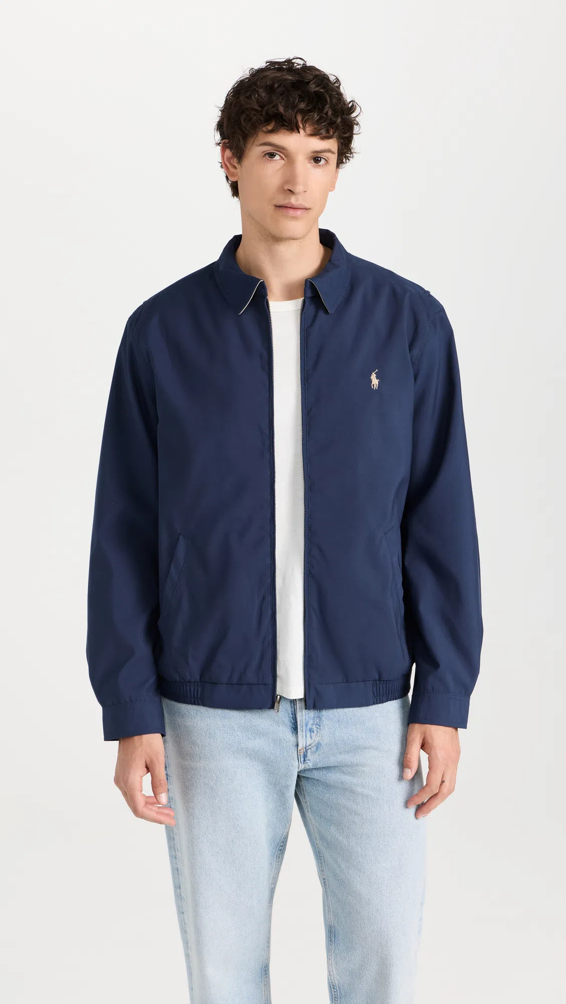 POLO RALPH LAUREN Cotton Gabardine Bomber Jacket In Blue