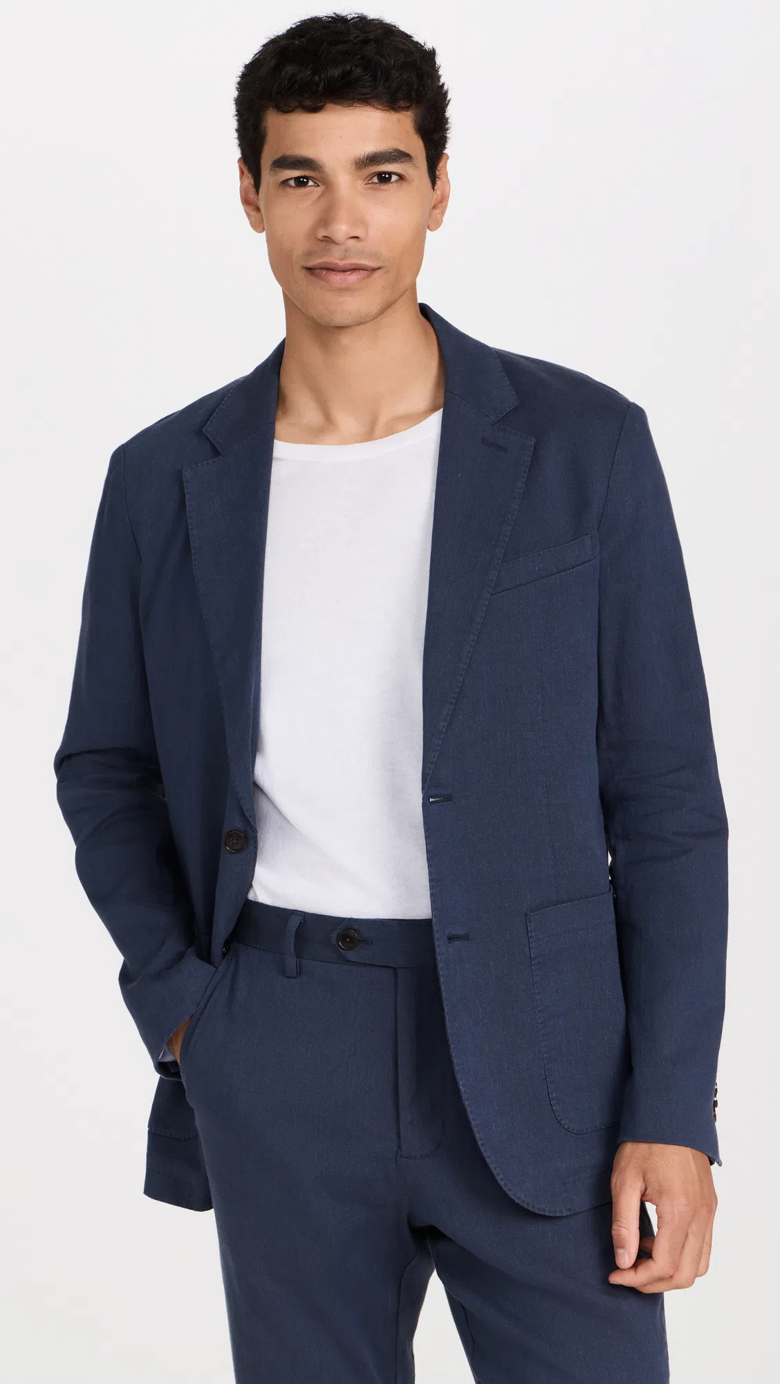 FAHERTY Inlet Slim Fit Knit Blazer In Deep Navy