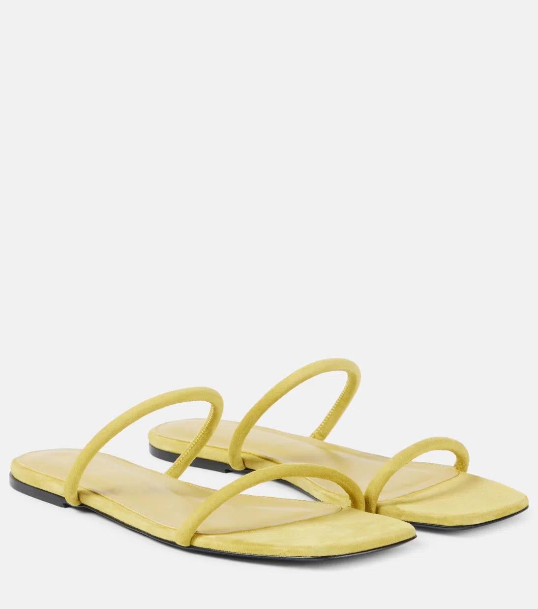 TOTÊME The Minimalist Suede Sandals In Yellow
