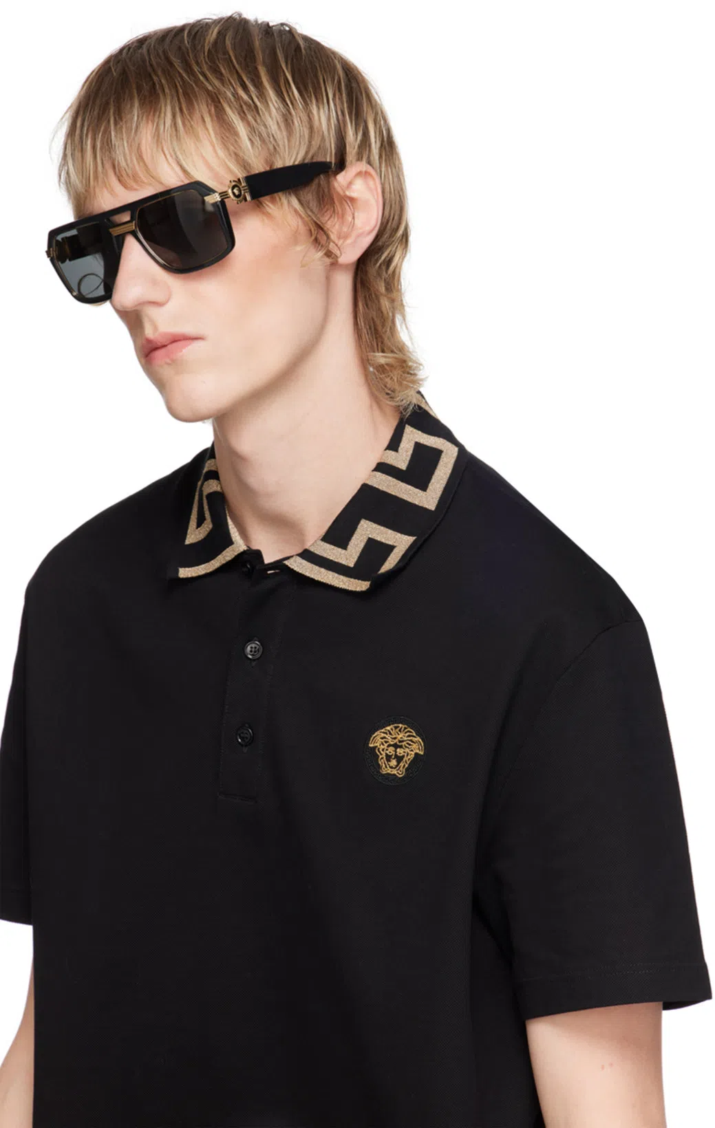VERSACE Black Vintage Icon Pilot Sunglasses