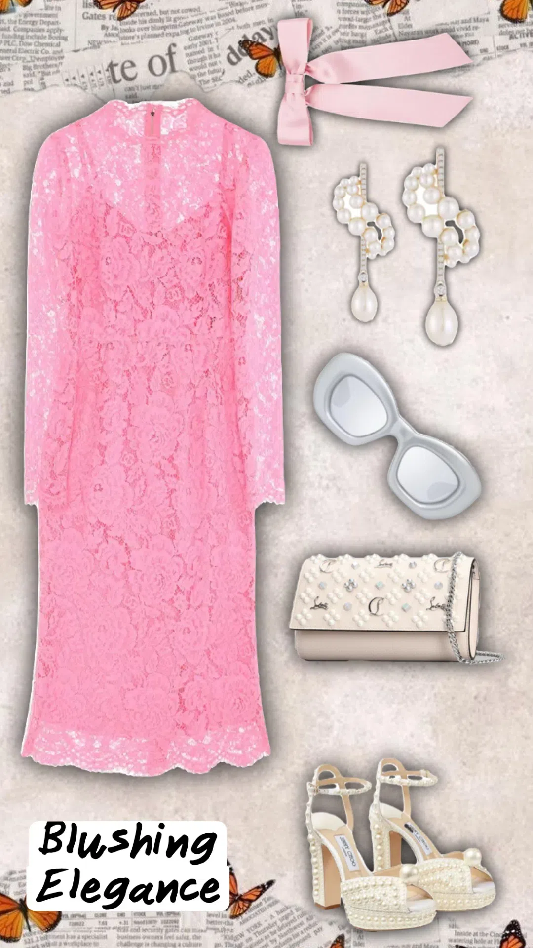 DOLCE & GABBANA Lace Dress With Silk Petticoat In Pink