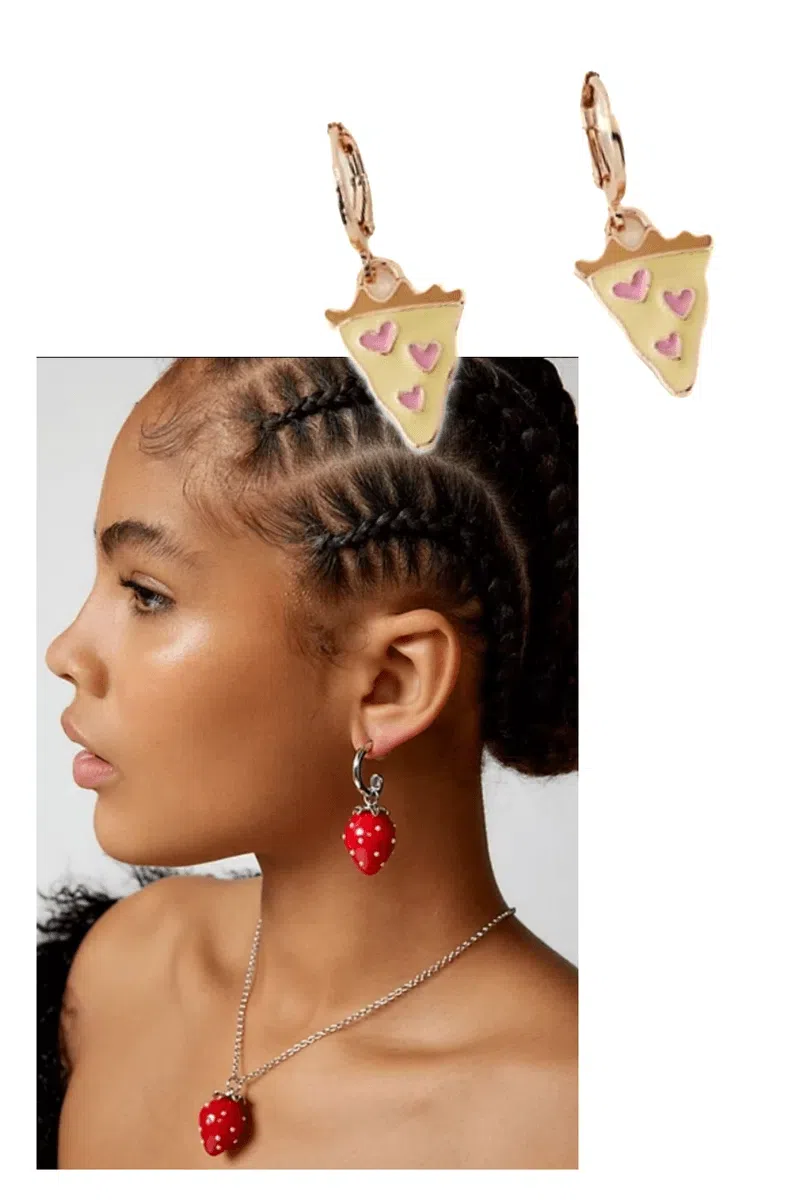 SAINT LAURENT Octagon Earrings In Gold