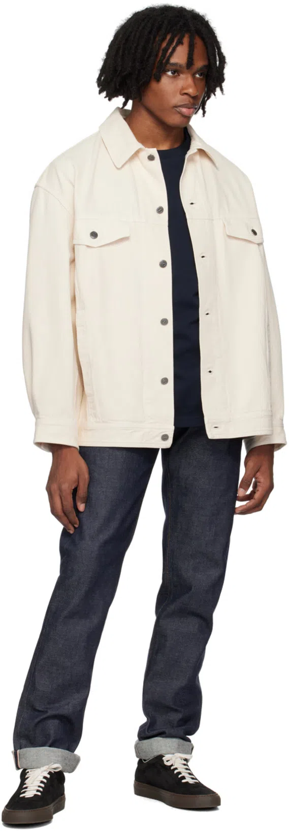 A.P.C. Men Blue Crewneck T-shirt With Logo Embroidered On The Front In Cotton Man