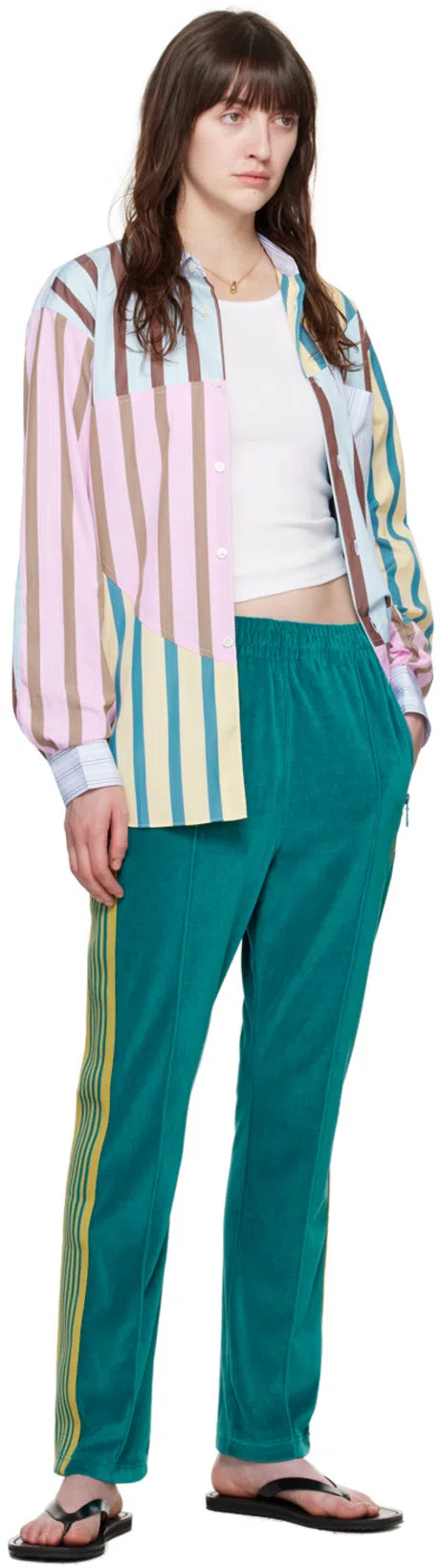 NEEDLES Blue Narrow Track Pants In A-turquoise