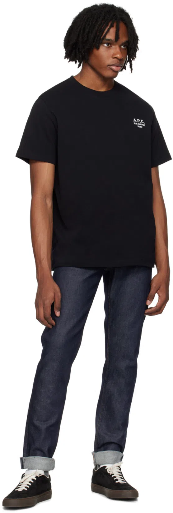 APC A.p.c. Raymond T Shirt With Embroidered Logo In Black