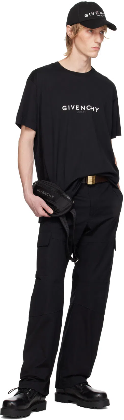 GIVENCHY Logo Print Cotton T-shirt In Black