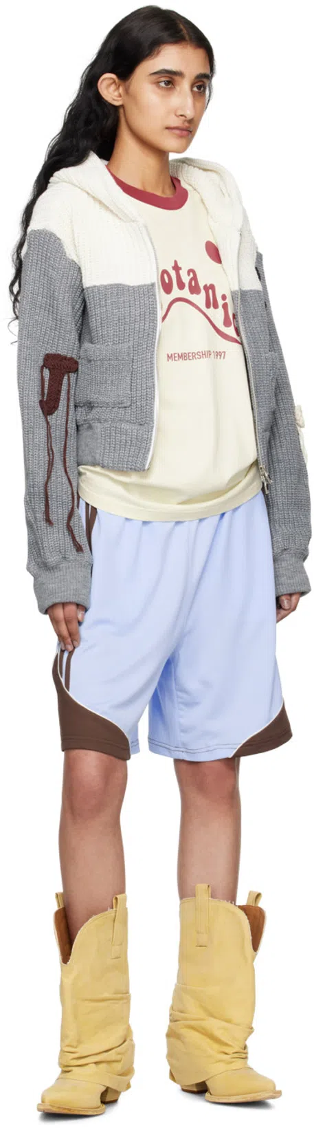 R13 Ssense Exclusive Beige Low Rider Cowboy Boots In Wheat