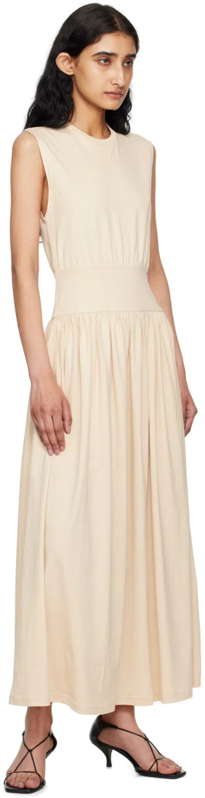 TOTÊME Off-white Sleeveless Midi Dress In 087 Pearl