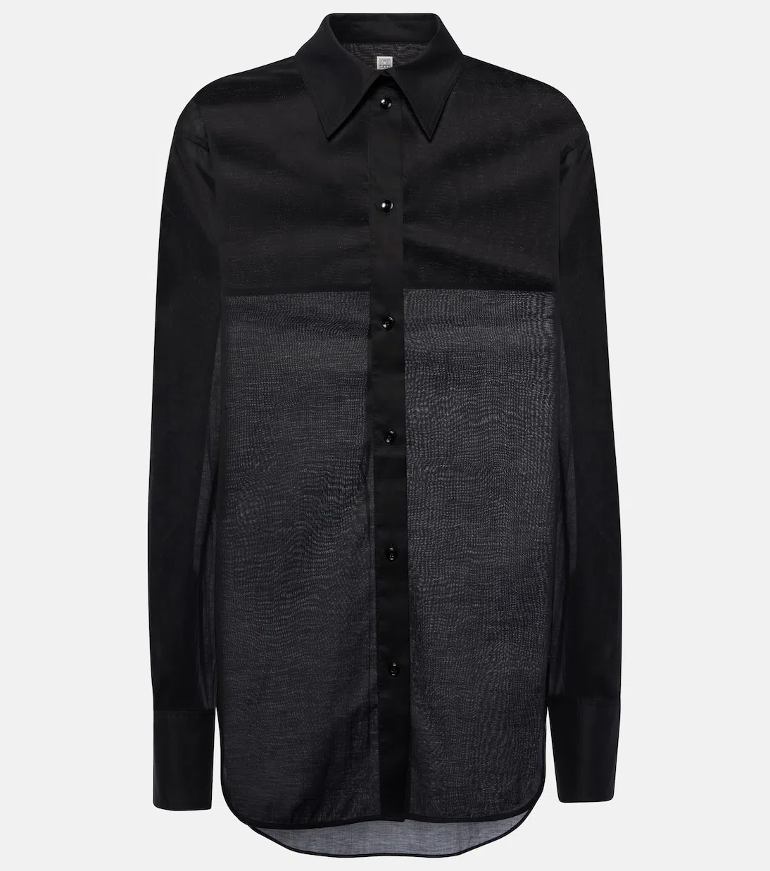 TOTÊME Oversized Cotton-blend Shirt In Black