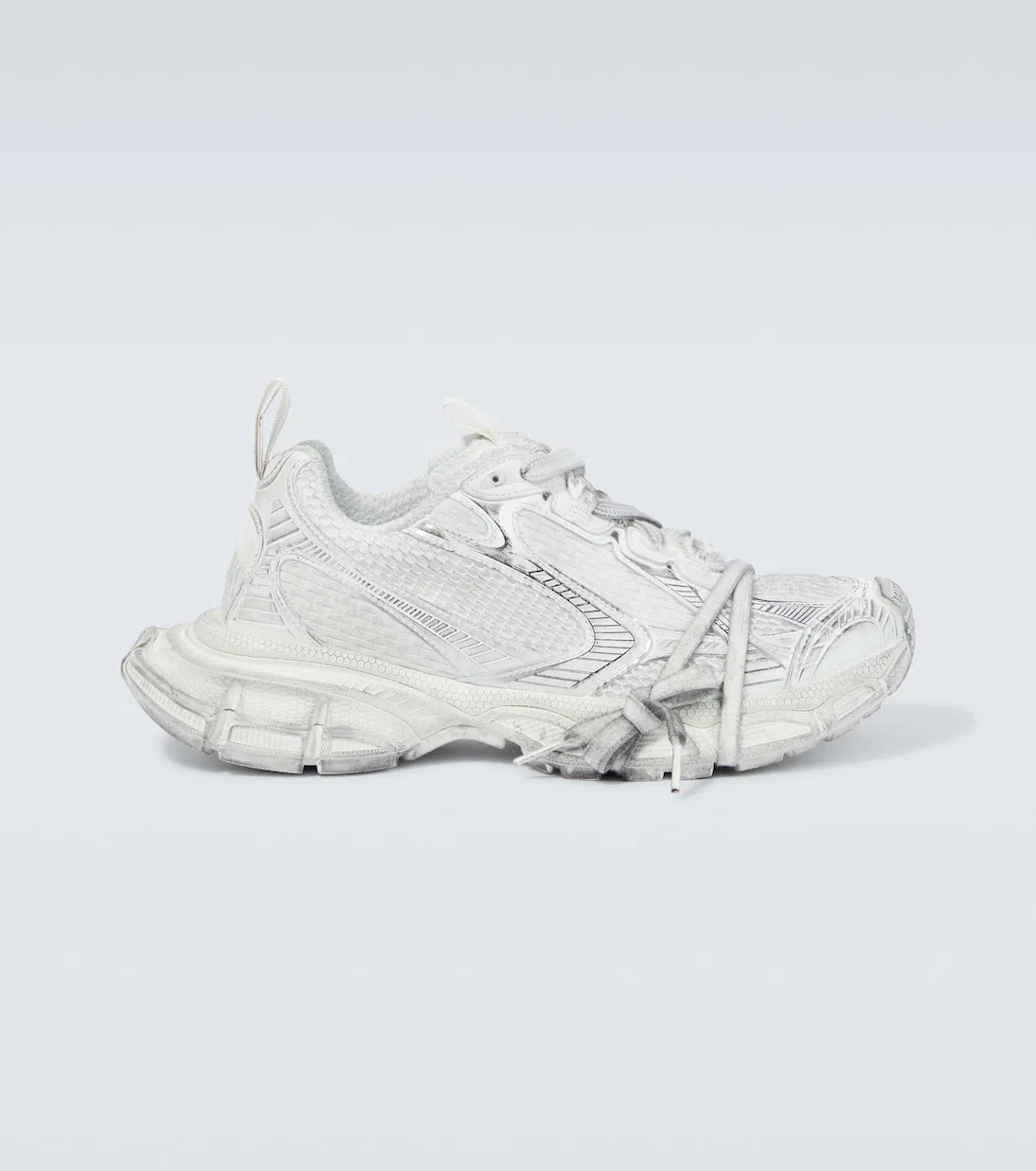 BALENCIAGA Eggshell Polyurethane Sneakers In Silver