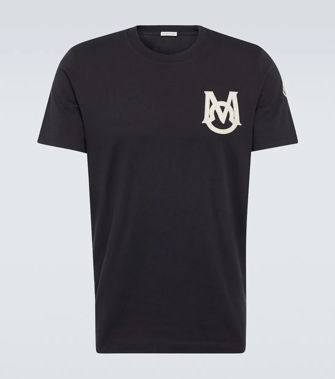MONCLER Logo Cotton Jersey T-shirt In Black