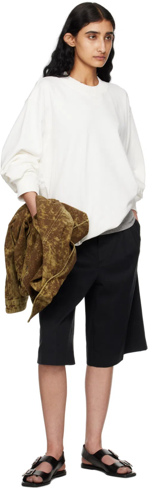 AEYDE 10mm Thekla Leather Sandals In Black