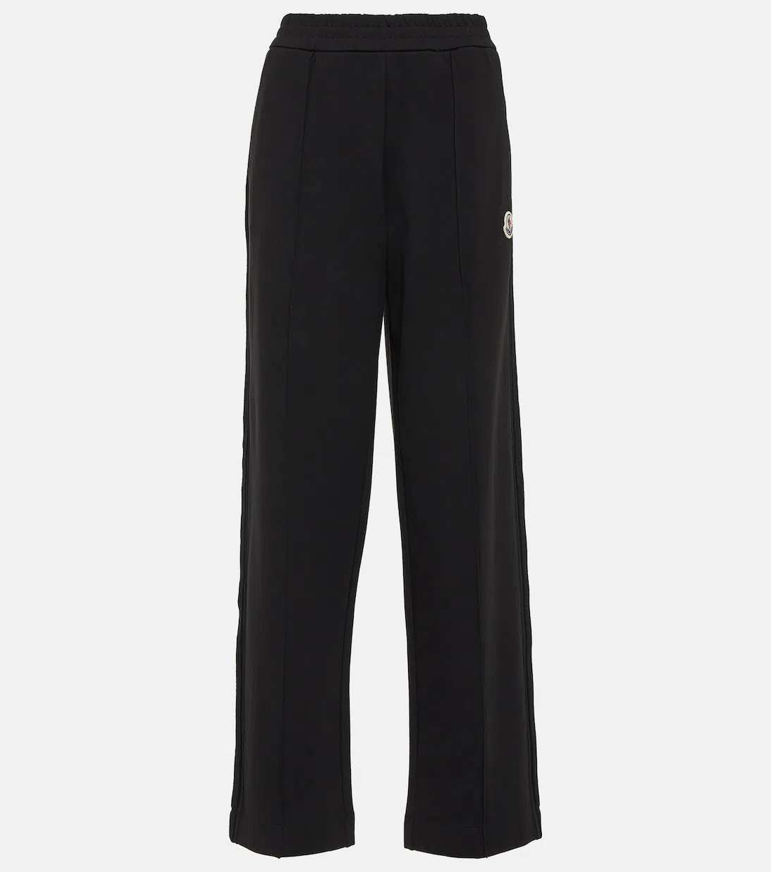 MONCLER Mid-rise Striped Wide-leg Track Pants In Black
