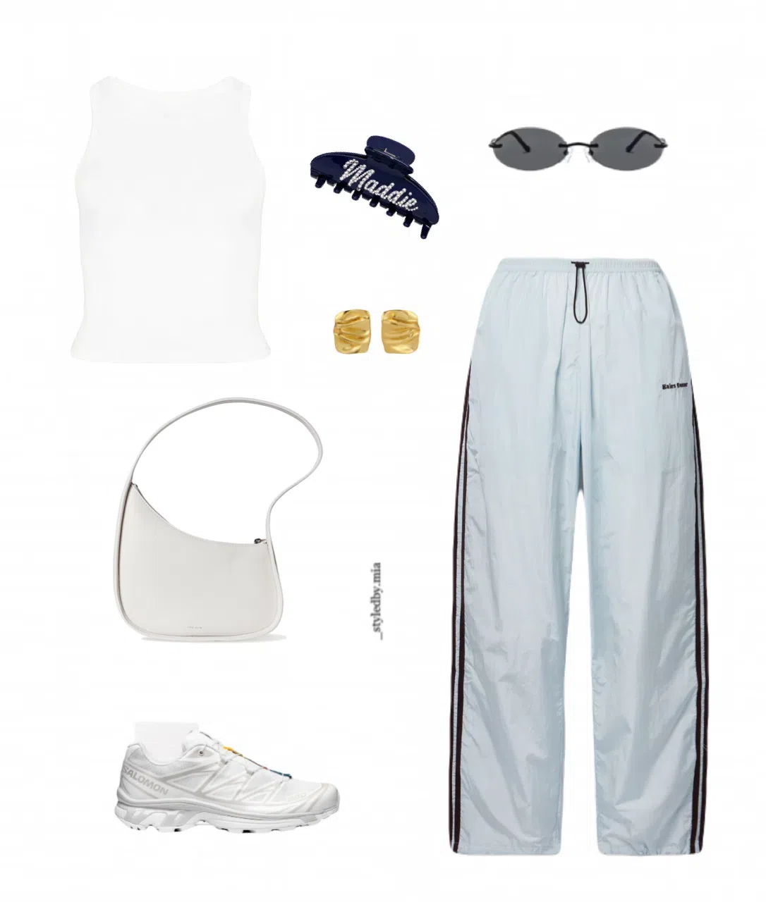 THE ROW Half Moon Shoulder Bag In Smooth Calfskin In White