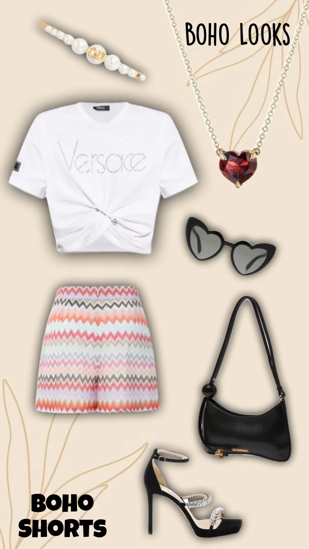 SAINT LAURENT Heart Frame Acetate Sunglasses In Black