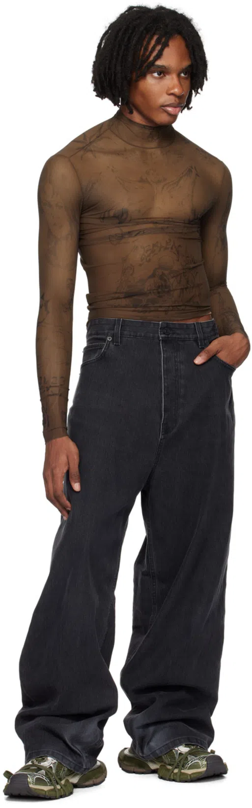 BALENCIAGA Men's 3xl Sneaker  In Dark Green/light Beige In Dark Green Light Beige