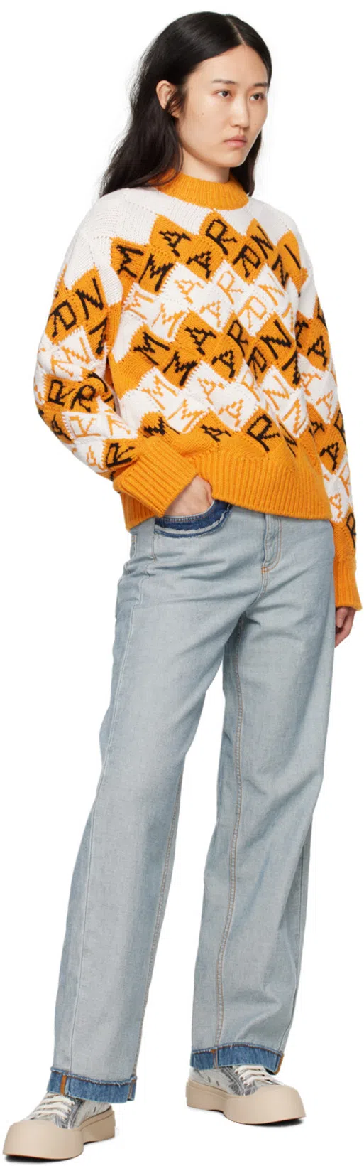 MARNI Panelled Mid-rise Wide-leg Jeans In Azure