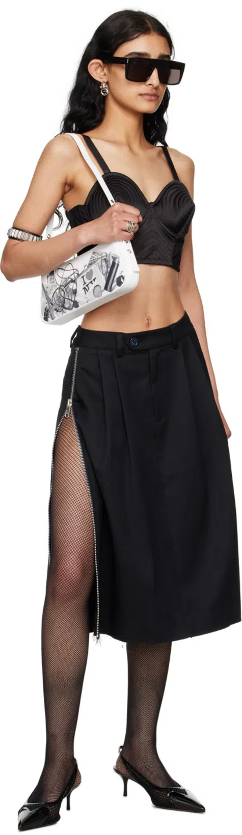 JEAN PAUL GAULTIER Conical Corset Cropped Top In Black