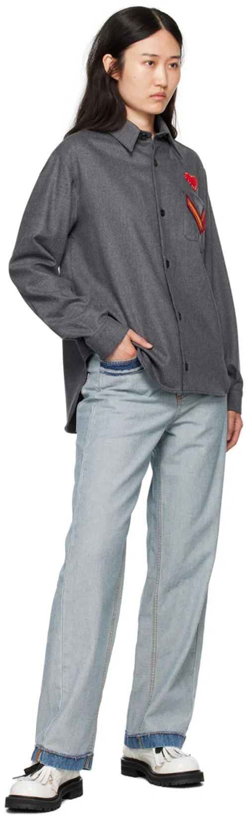 MARNI Panelled Mid-rise Wide-leg Jeans In Azure