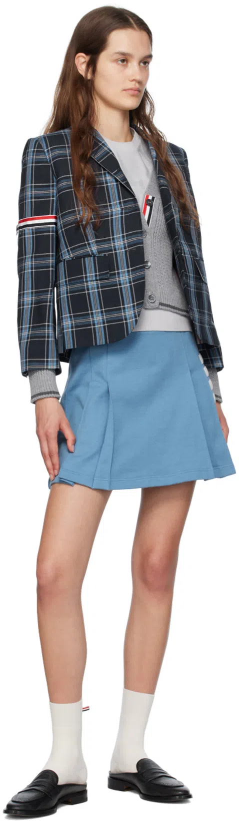 THOM BROWNE Hector Jacquard-terry T-shirt In 050 Pale Grey