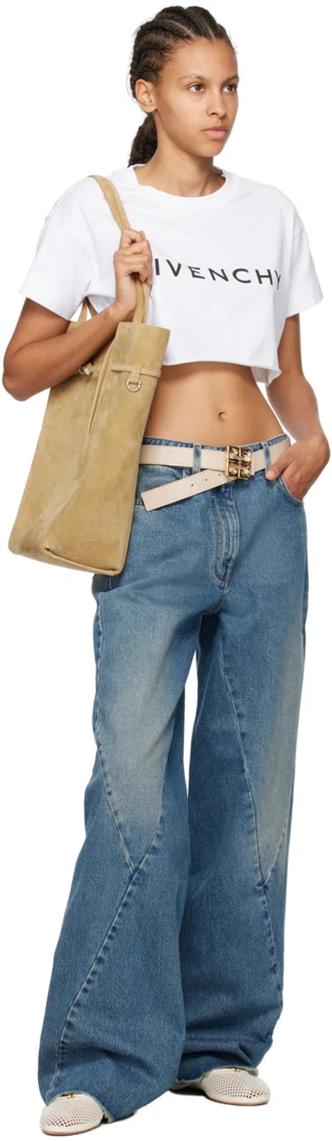 CHLOÉ Off-white Marcie Ballerina Flats In 122 Eggshell