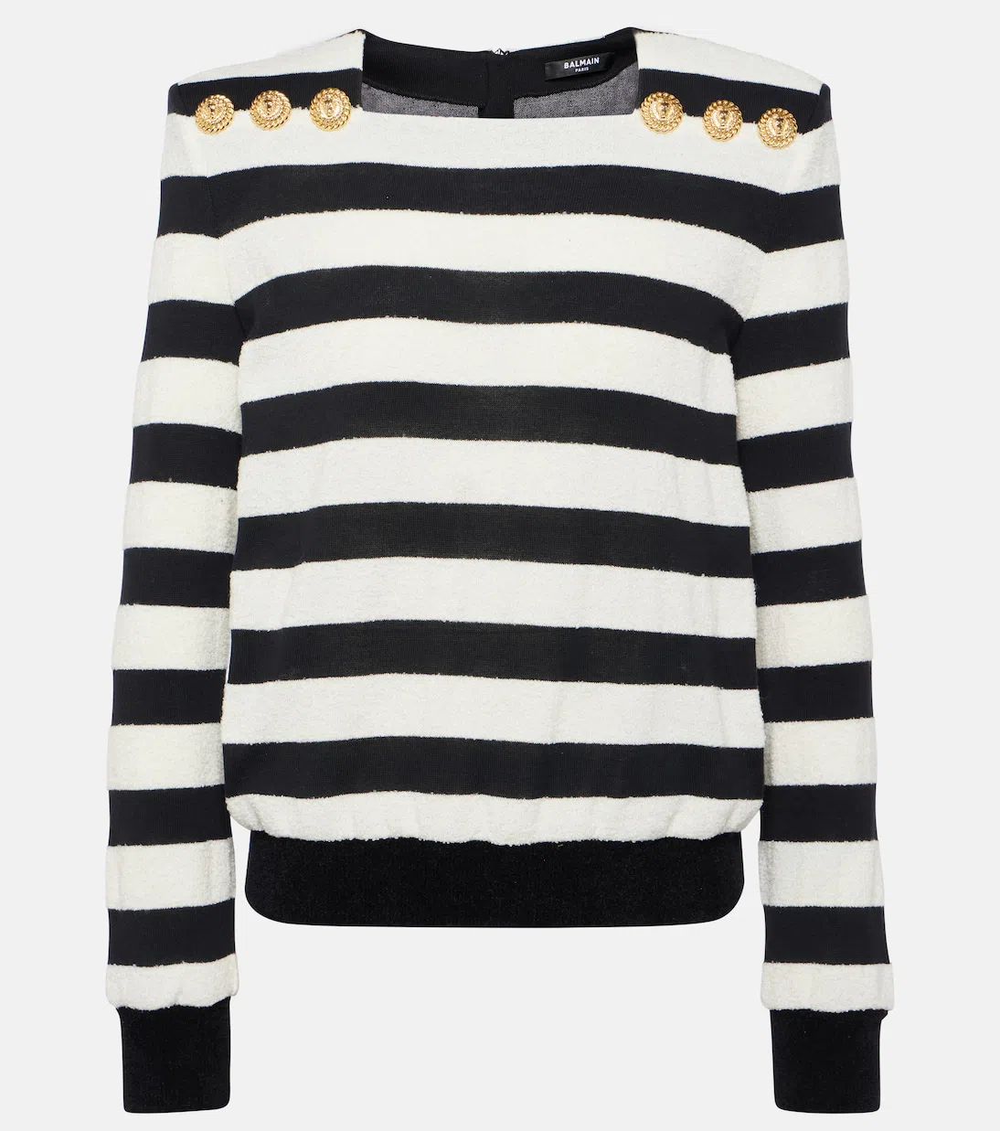BALMAIN Striped Jersey Top Women In Multi