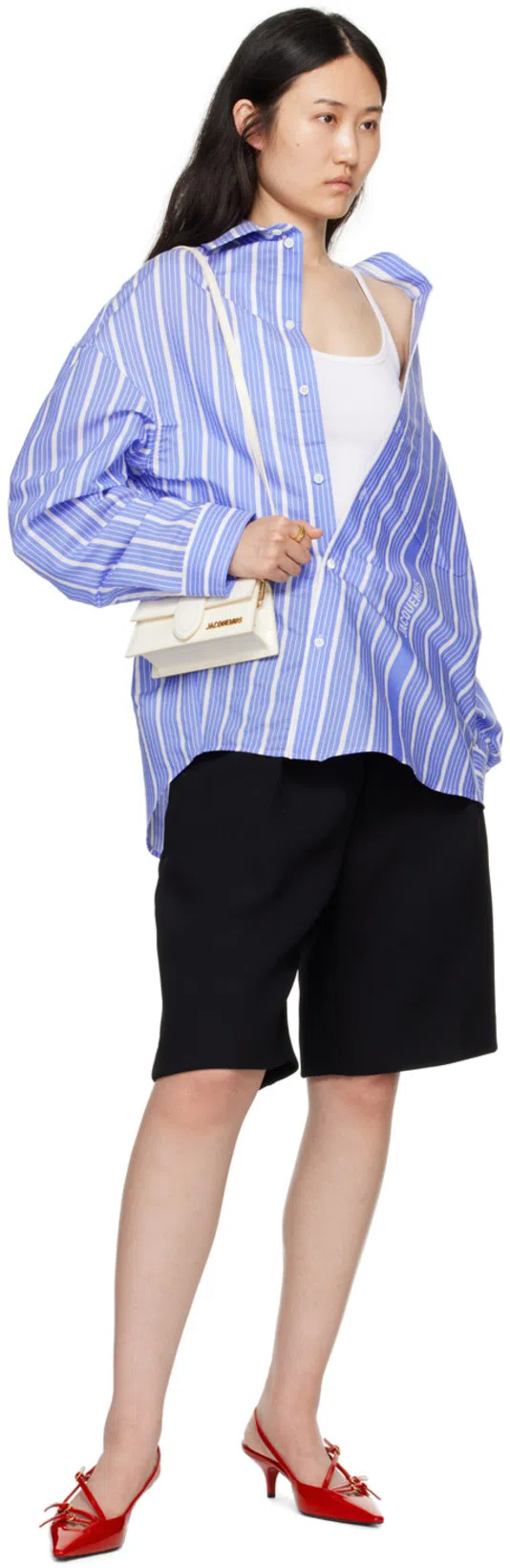 JACQUEMUS Bermuda Pleated Shorts In Black