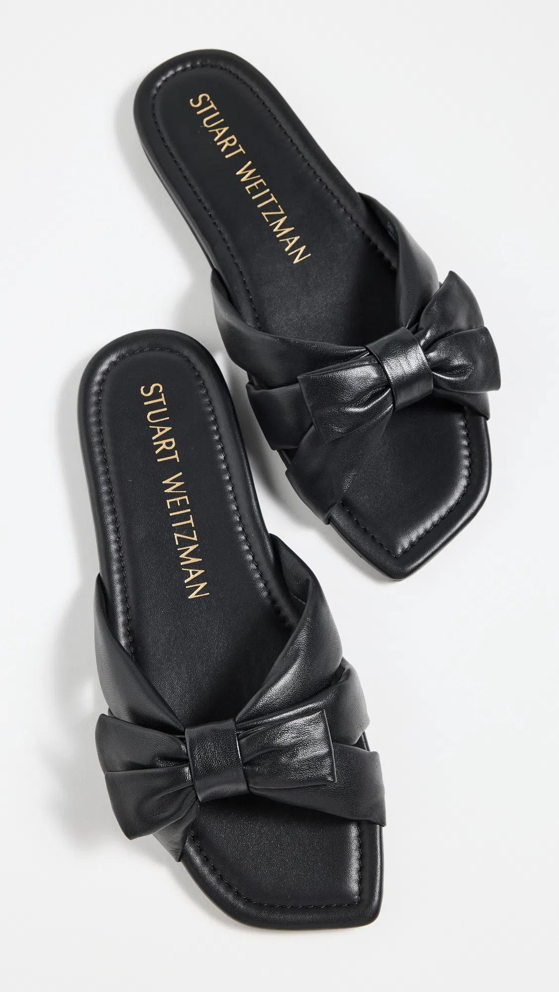 STUART WEITZMAN Crossover Raffia Slide Sandal In Black