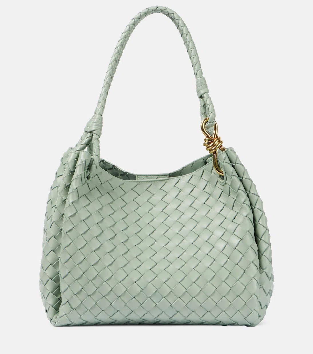 BOTTEGA VENETA Knot Leather Mules In Green