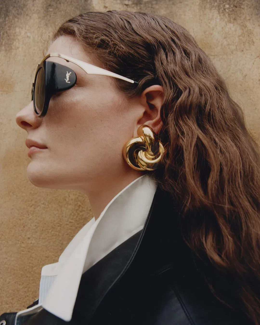 SAINT LAURENT Women's Knot Earrings In Metal In Gold