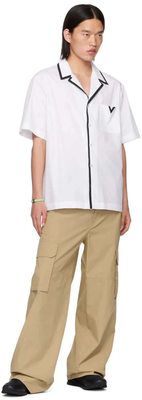 VALENTINO GARAVANI Black Fabric And Leather Rockrunner Camouflage Sneakers In Multi