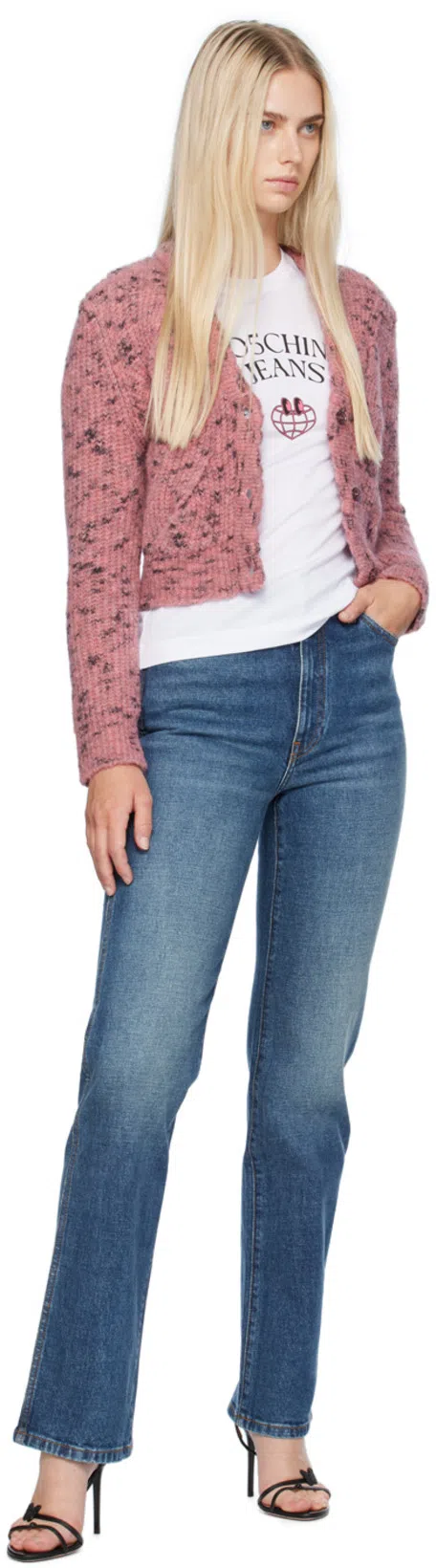 KHAITE Short-sleeved Knitted Polo Shirt In Gray