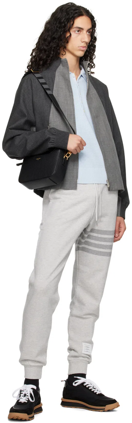 THOM BROWNE Jogger Trousers 4 Bar In Grey