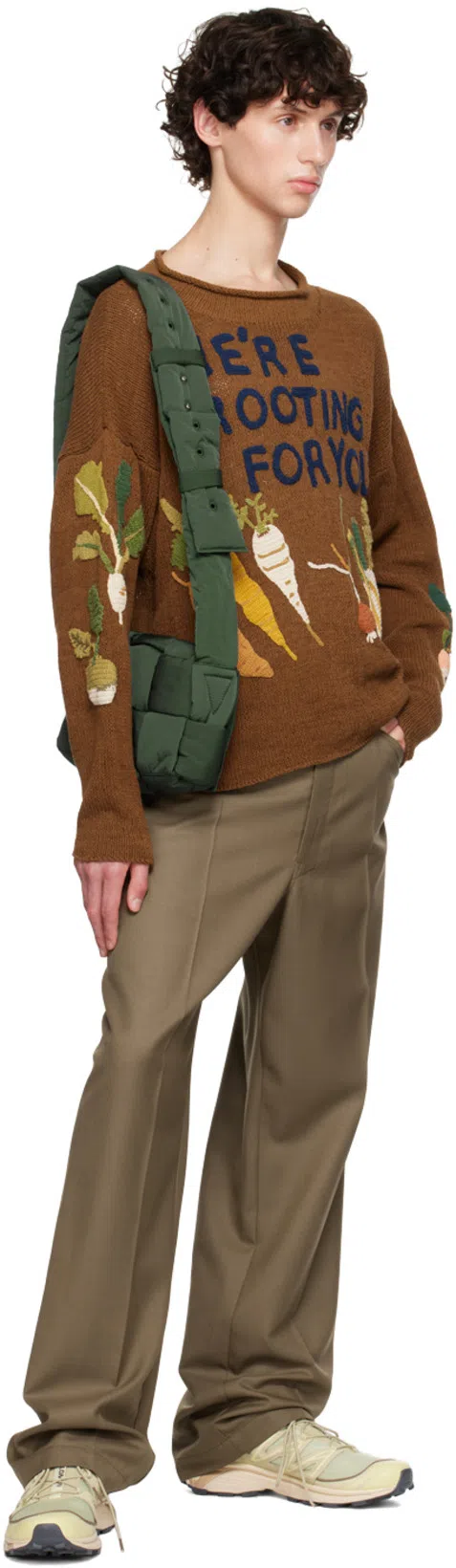 LEMAIRE Pantalone In Misto Lana Marrone Uomo In Brown