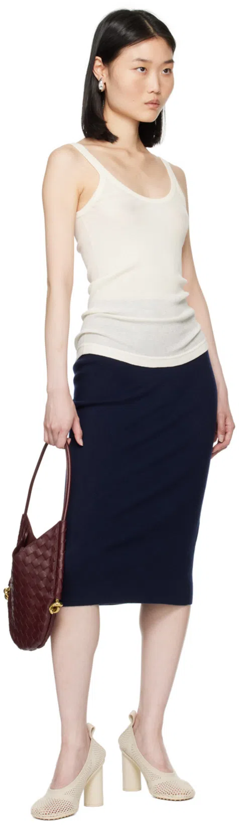 BOTTEGA VENETA Pinstripe Cotton Poplin Shirt In Beige