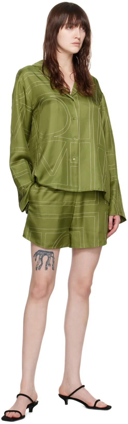 TOTÊME Minimalist Suede Dual-band Slide Sandals In Black