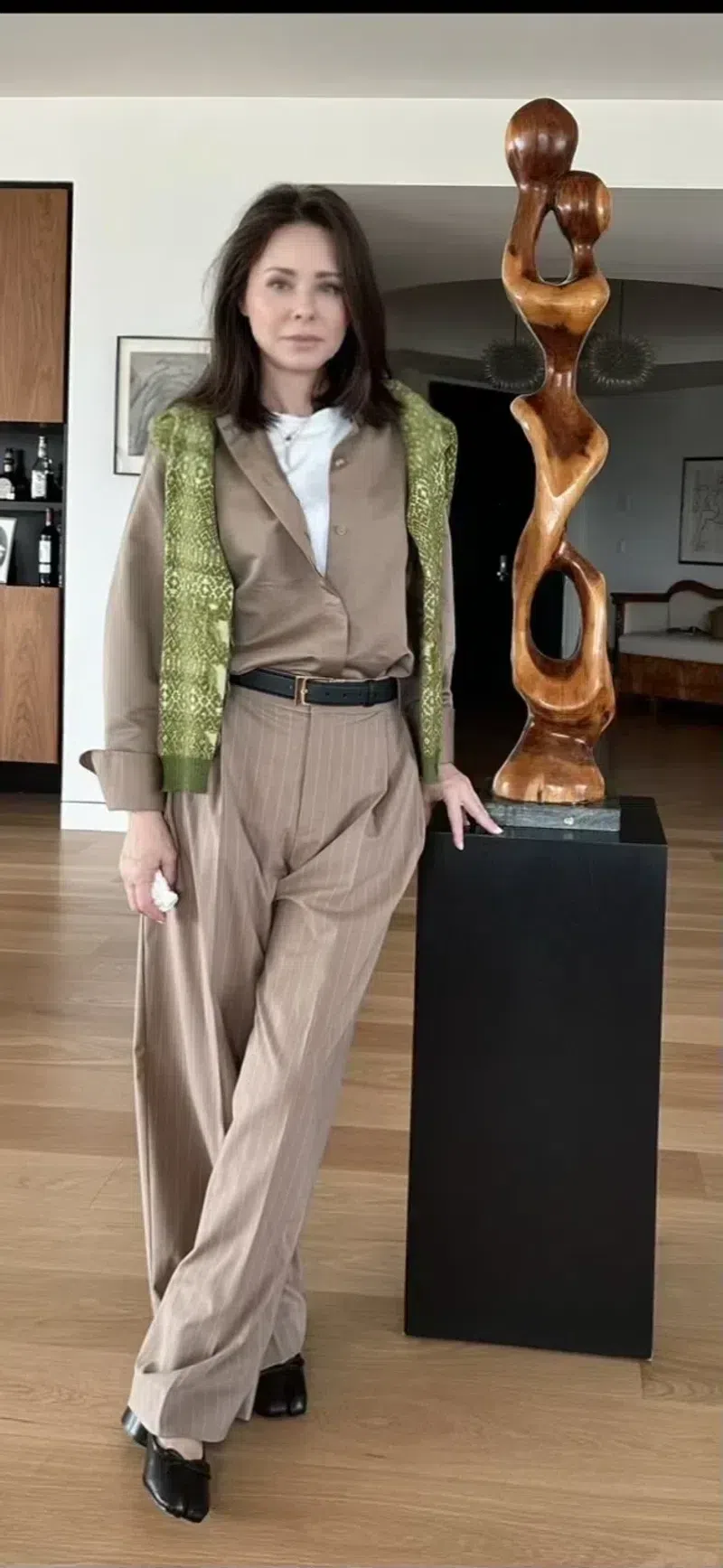 MAISON MARGIELA Tabi Leather Ballerina Flats In Black