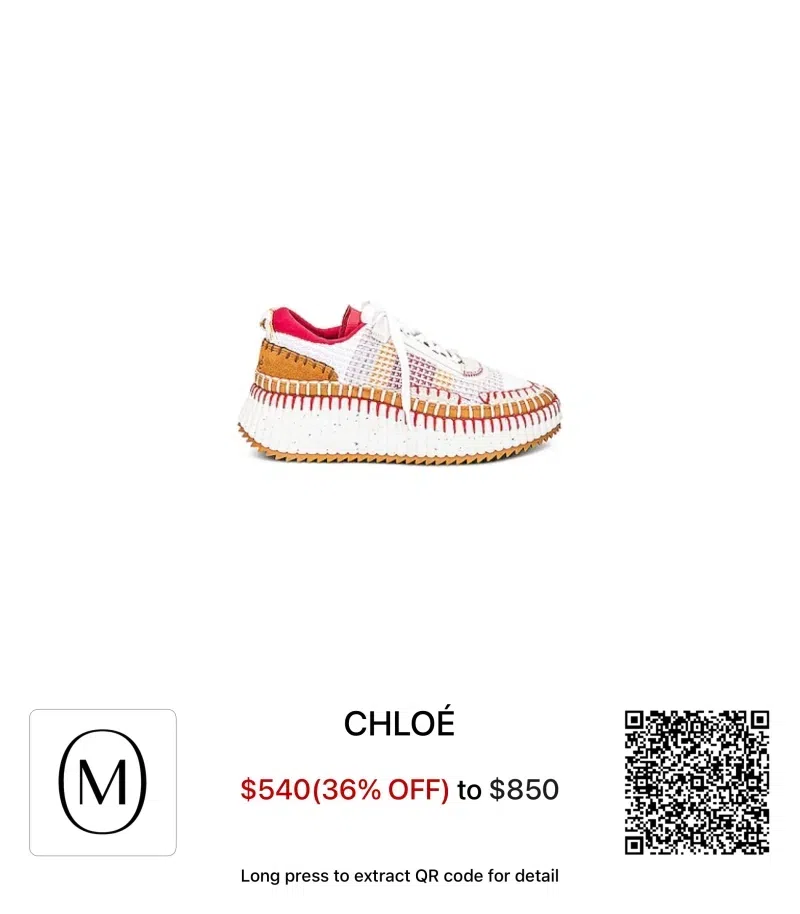 CHLOÉ Nama Stitch Walking Sneakers In Orange