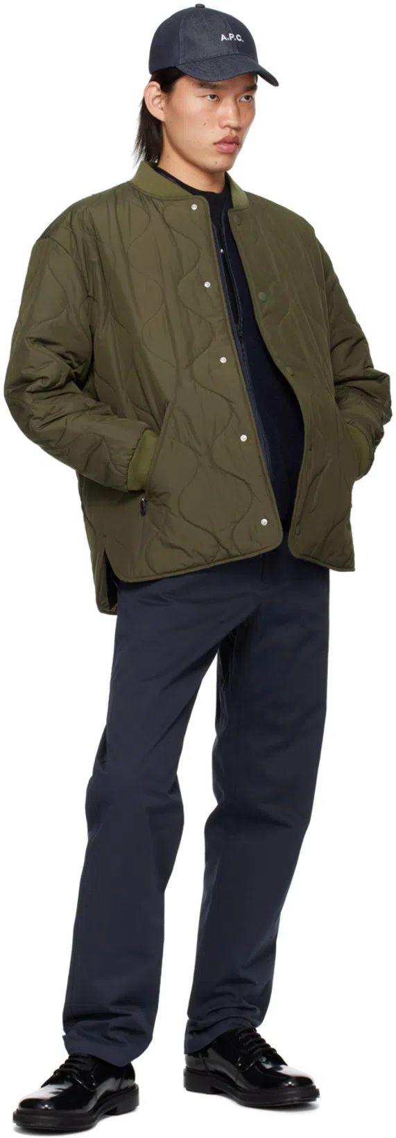 APC Quilted Florent Jacket With Front Buttoning In Black