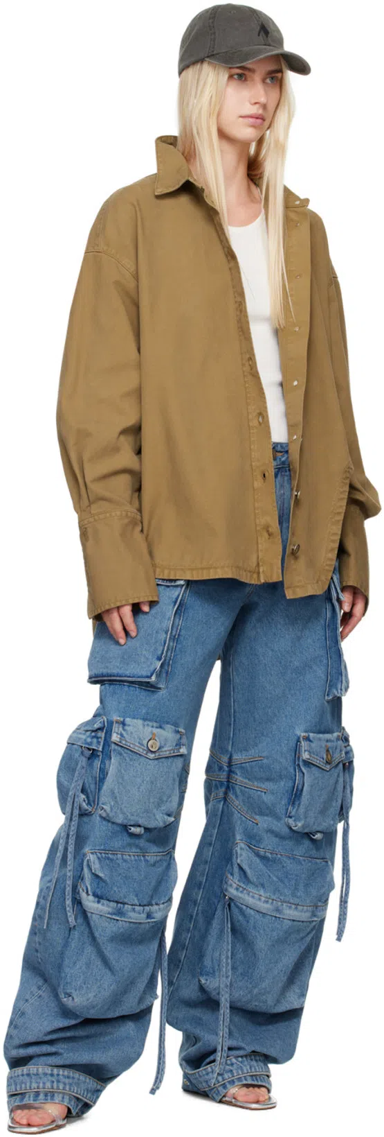 ATTICO Fern Cargo Jeans In Blue